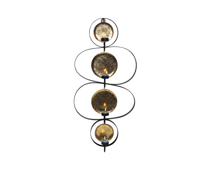 Castiçal decorativo de parede ATHOS marca ECOANYA Preto