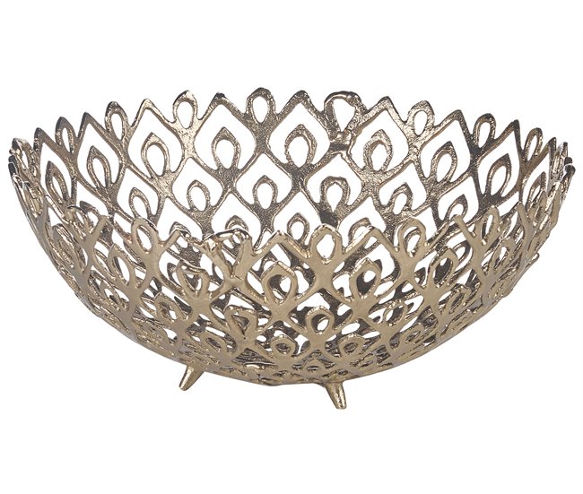 Beliani Cesto decorativo GROGOL Dourado