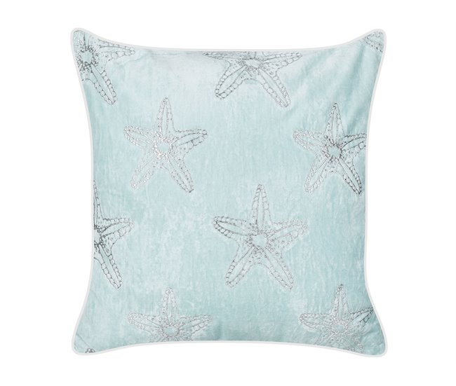 Beliani Almofada decorativa CERAMIUM 45x45 Azul Claro