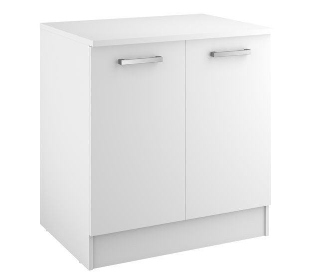 Módulo baixo UNO de 80cm 2 portas branco mate Branco