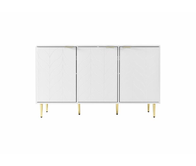 Aparador moderno lacado com padrão floral Branco