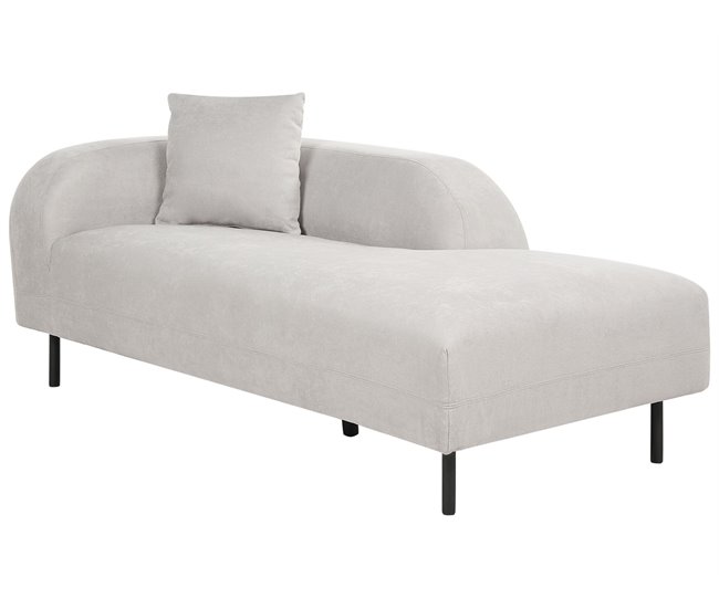 Beliani Chaise longue à esquerda Poliéster LE CRAU Cinza Claro