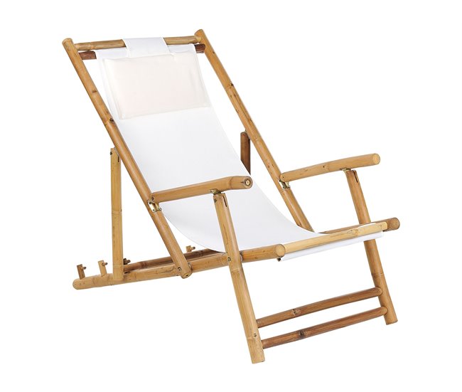 Beliani Cadeira lounge/relax ATRANI Branco/ Bege