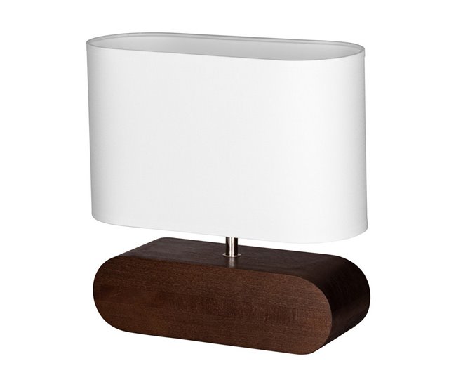 Candeeiro de Mesa Cares Branco/ Madeira
