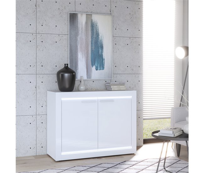 Aparador branco brilhante LIVING Branco Brillo