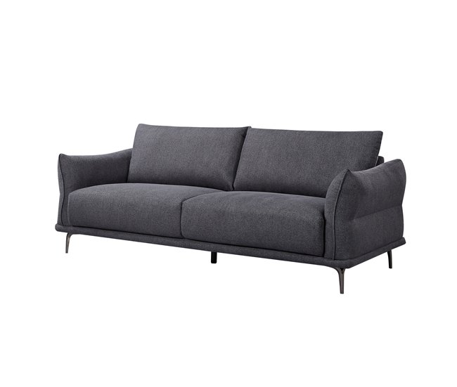 Sofá fixo de 3 lugares ALIX cor cinzento escuro Cinza Escuro