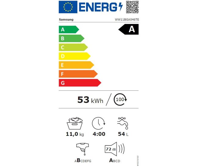 Máquina lavar roupa SAMSUNG WW11BGA046TEEC 11kg 1400rpm br Branco