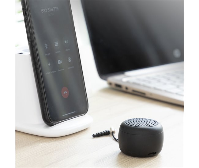 Mini Altifalante Portátil Recarregável sem Fios Altavoz mini Preto
