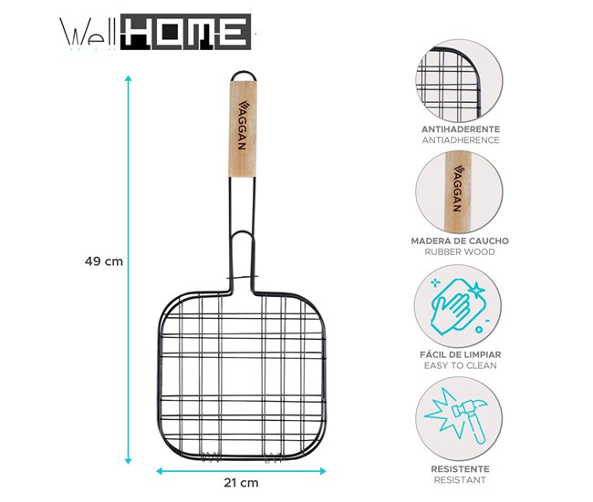WELL HOME - Grelhador com revestimento antiaderente Preto
