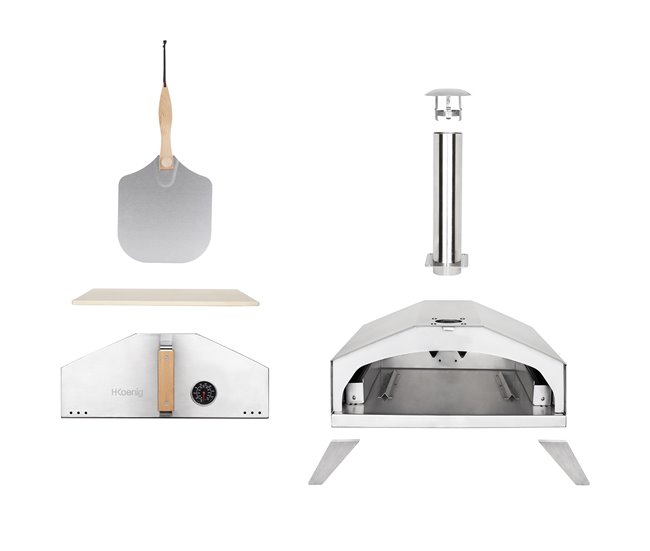 Forno de pizza a gás Gino440 H.koenig Cinza