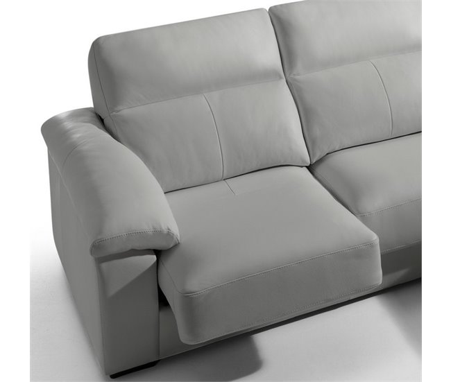 Chaise longue pele WILLY Cinza