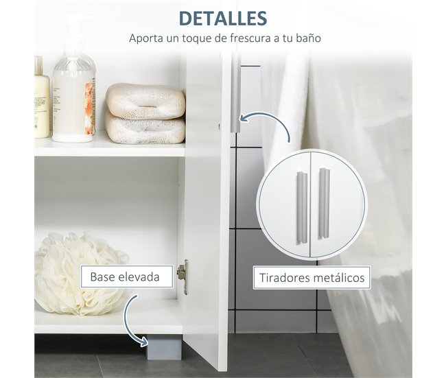 Armário de Casa de Banho MDF kleankin, casa - casa de banho 60 Branco