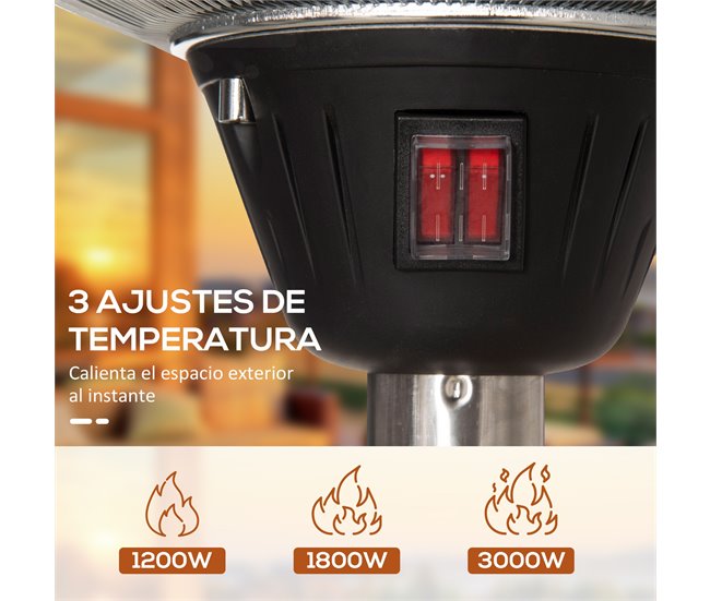 Aquecedor de Jardim Elétrico Prata