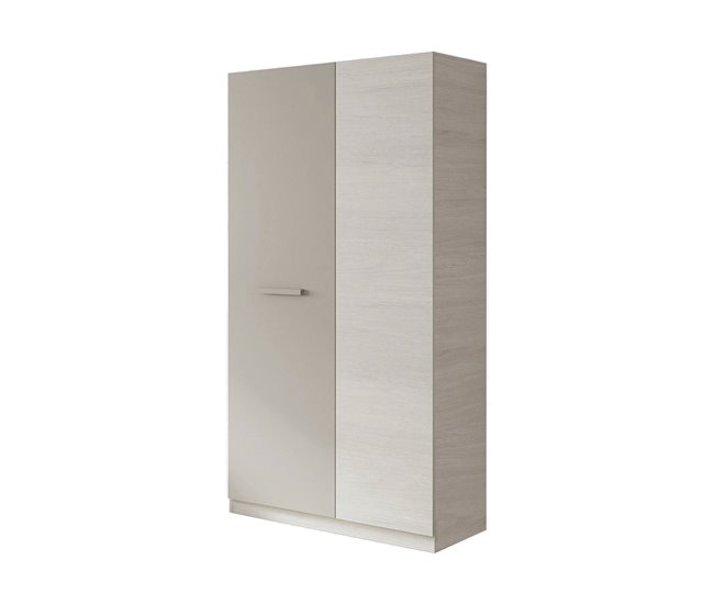 Armário 2 portas com efeito madeira Branco