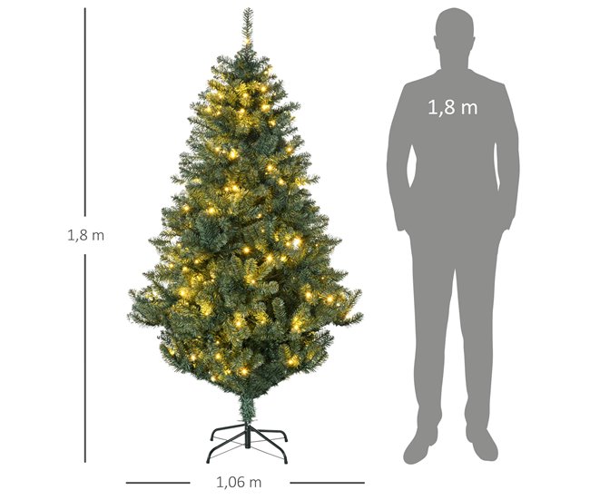 Árvore de Natal Plástico e Aço HOMCOM, casa - natal Verde
