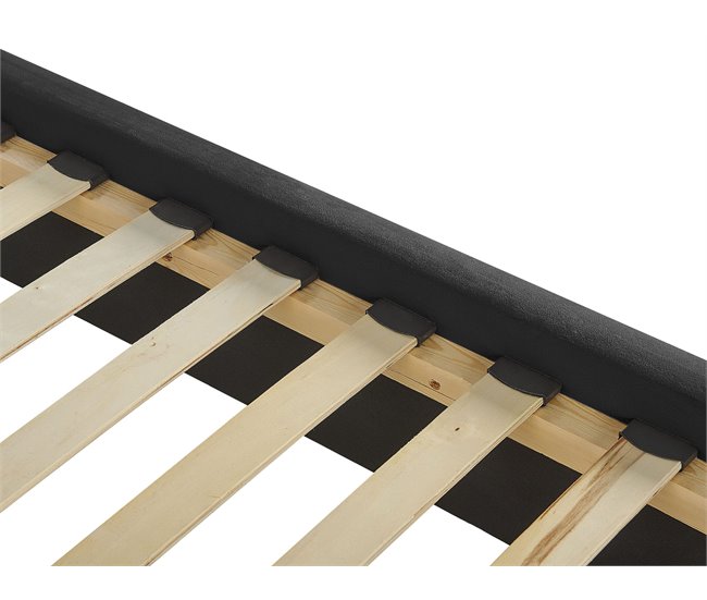 Beliani Cama com estrado Veludo LUBBON 152x215 Preto