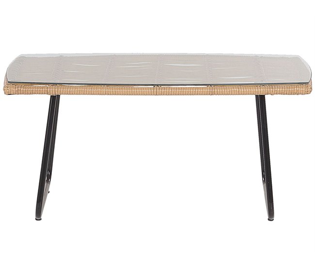 Beliani Conjunto lounge Ratan sintético MINORI Bege