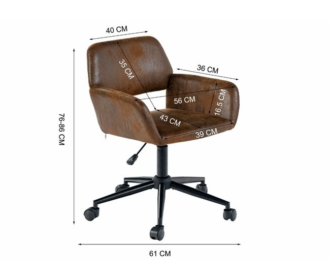 Cadeira de toucador vintage em camurça Castanho