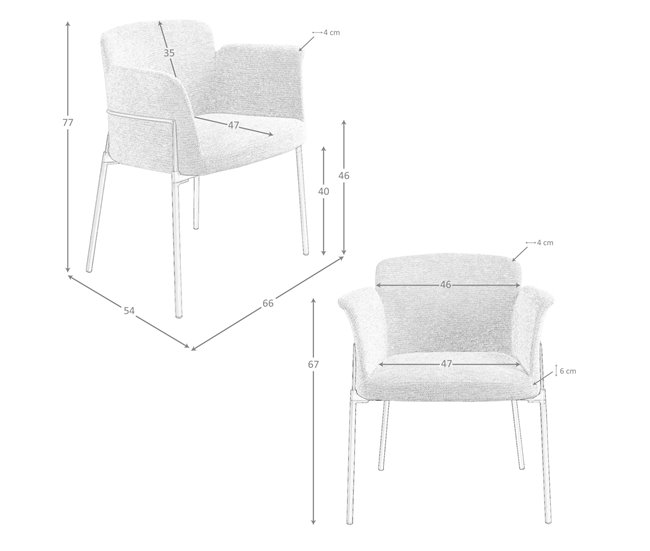 ANGEL CERDA Cadeira em tecido AlumÍnio