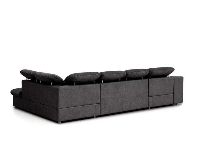 Sofá de canto ISONA com cama Antracite