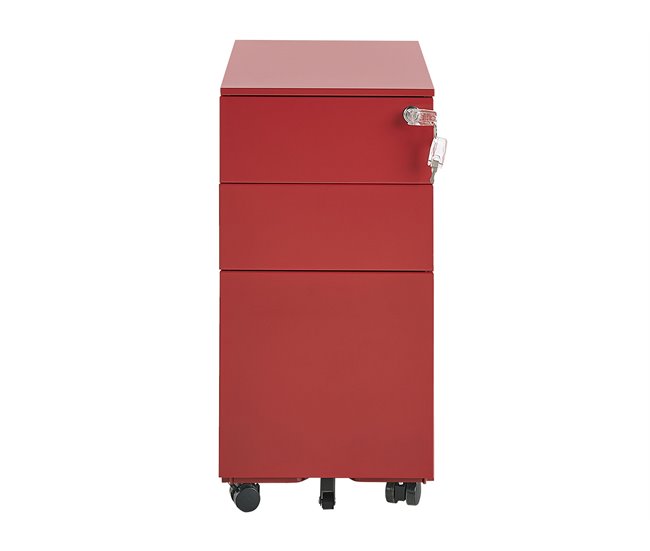 Beliani Armário de escritório BOLSENA Vermelho