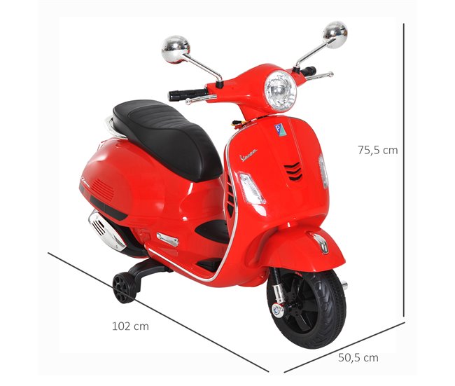 Mota Elétrica para Crianças Metal e PP HOMCOM Vermelho