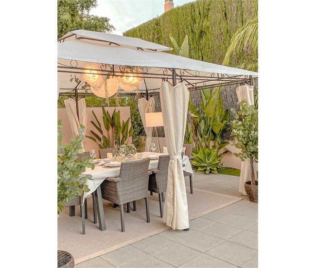 Beliani Pérgola de Jardim COLOS 400x300 Bege