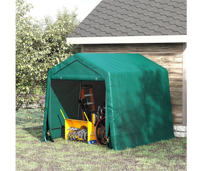 Abrigo de Exterior Metal e Tecido PE Outsunny Verde