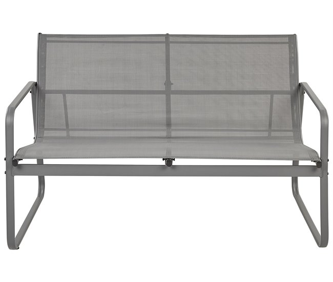 Beliani Conjunto lounge Aço BARREA Cinza