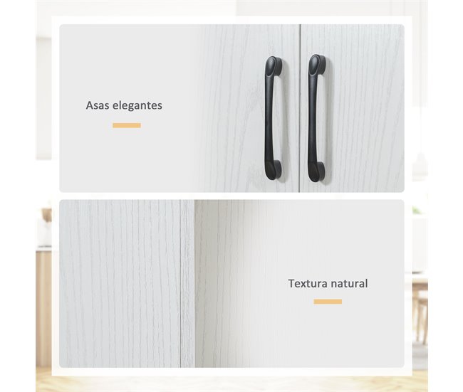 Armário de Cozinha Melamina de Madeira HOMCOM, casa - cozinha 60 Branco