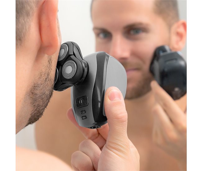 Máquina de Barbear Recarregável Ergonómica Multifunções 5 em 1 Preto