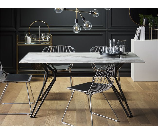 Beliani Mesa de centro AVOCA 90x160 Branco