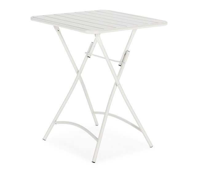 Mesa dobrável de metal Perla para jardim 60x60 Branco