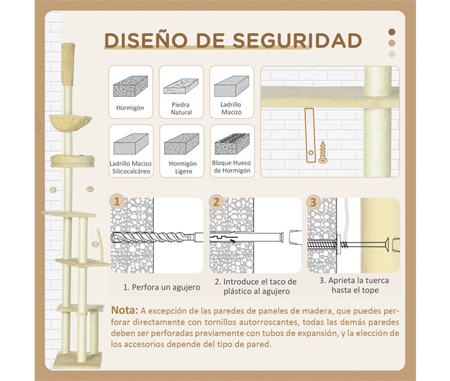 Arranhador para Gatos Aglomerado, Pelúcia e Sisal PawHut Cru