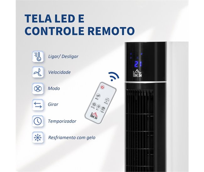 Ventoinha de Torre ABS HOMCOM, casa - aquecimento e climatização Multicor