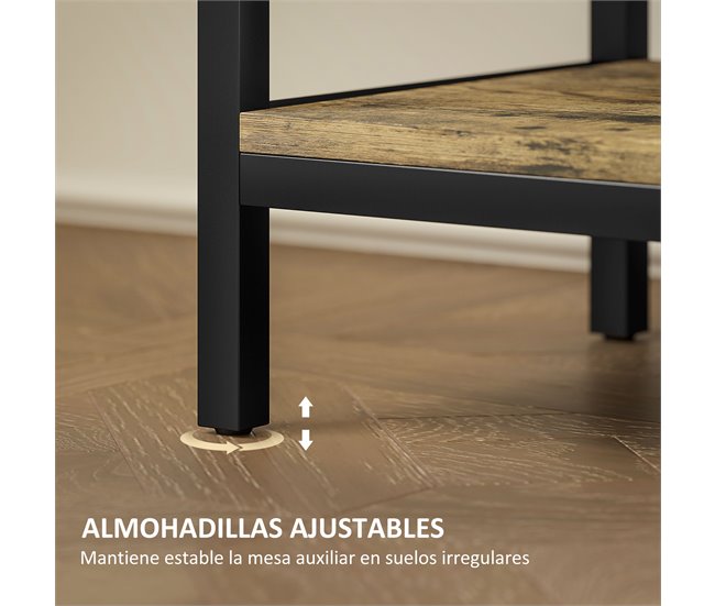 Mesa Auxiliar Melamina de Madeira e Metal HOMCOM, casa - mesas Vermelho