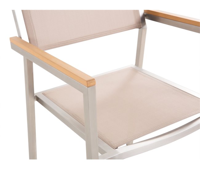 Beliani Conjunto de refeição COSOLETO/GROSSETO Branco