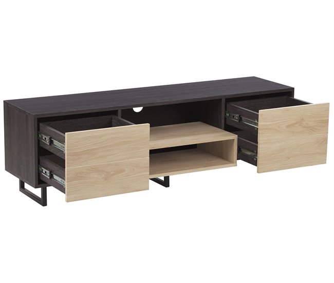 Beliani Mesa de TV MADERA 140 Castanho