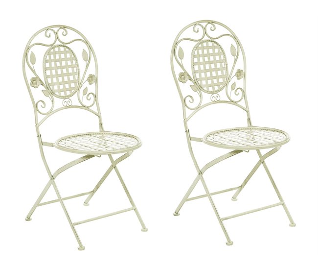 Beliani Cadeira de jardim BIVIO Branco/ Bege