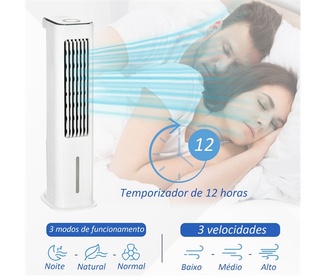 Ventilador de Torre ABS e PP HOMCOM Branco