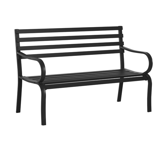 Banco de Jardim Metal Outsunny Preto