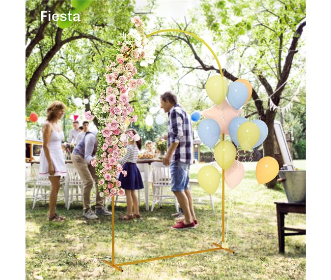 Arco Metálico para Decoração Metal Outsunny Dourado