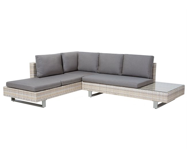 Beliani Conjunto lounge LANCIANO Cinza