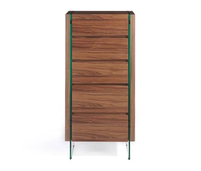 ANGEL CERDA Chiffonier em nogueira e vidro Transparente