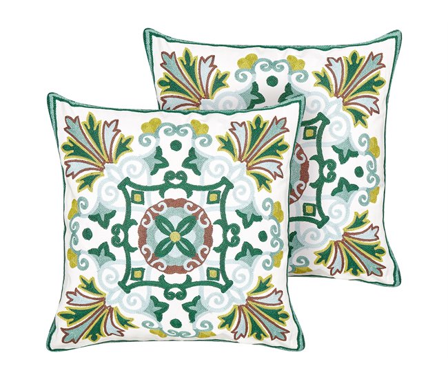 Beliani Almofada decorativa ELANITE Verde