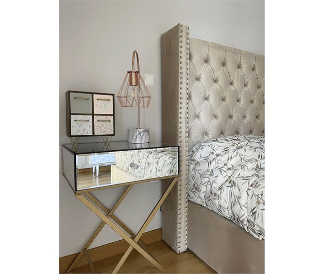 Beliani Lámpara de mesa MOONI Castanho