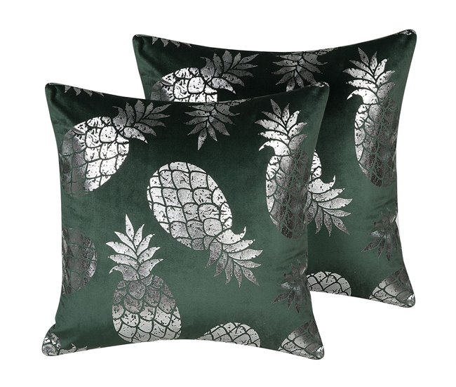 Beliani Almofada decorativa ASTILBE 45x45 Verde Escuro