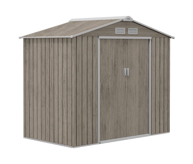 Abrigo de Jardim Aço Galvanizado e PP Outsunny Cinza