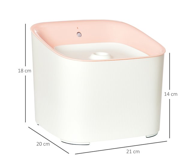 Fonte de Água para Gatos ABS PawHut Rosa