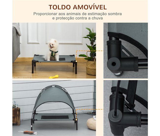 Cama elevada para animais de estimação PawHut D04-057CF 